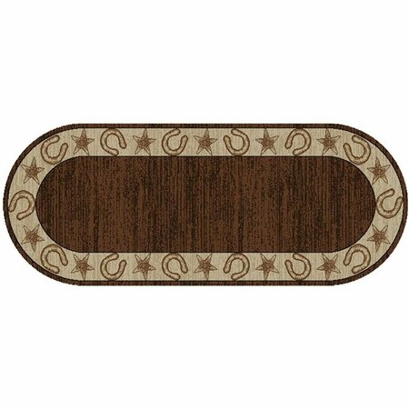 MAYBERRY RUG 2 ft. 2 in. x 5 ft. 3 in. Midland Oval Area Rug, Brown AD6418 2X5OV
